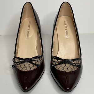 Audrey Brooke Maroon Patent Leather Pumps 8.5